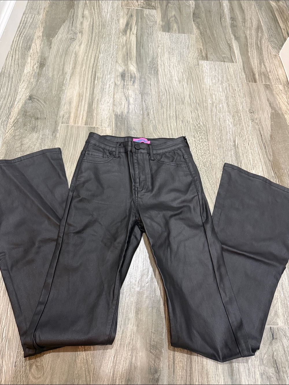 Edikted Black flare faux leather Pants